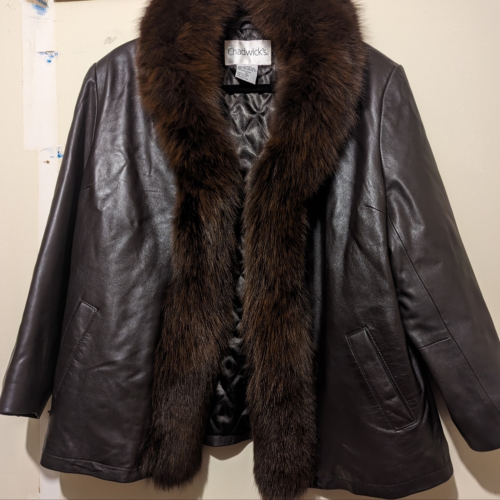 Chadwick's Leather and fur coat